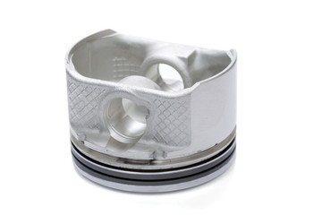 Aluminum car piston isolated over white background