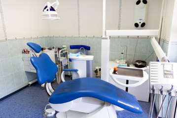 Interior dental office - chair and tools