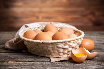 Fresh organic eggs