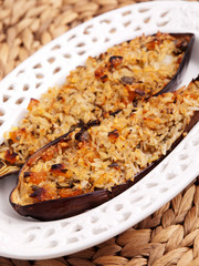 Stuffed eggplants with rice
