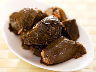 Bulgarian cuisine - stuffed grape leaves