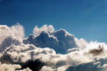 landscape of clouds in the blue sky