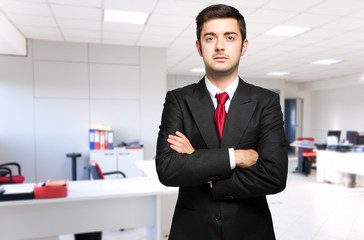  Young male manager in the office