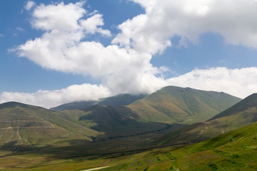 Caucasian mountains on a sunny summer day