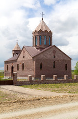 Fototapeta na wymiar Stone church in the village of Bavra on Armenian-Georgian border