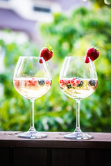 Summer cocktail with fresh berries
