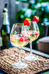 Summer cocktail with fresh berries