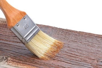 Wood texture and paintbrush