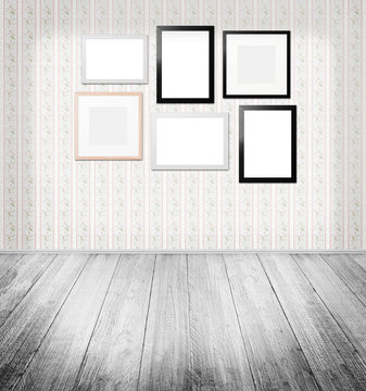 emty room with different frames