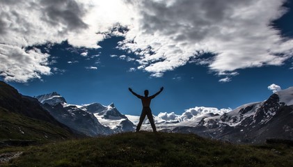 Swiss beauty, Zermatt, muscularly man silhouette