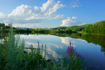 landscape  village  Lake  Woods