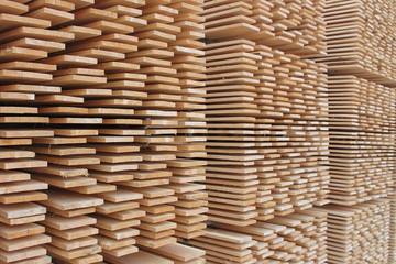 Obraz premium Stack of wooden boards
