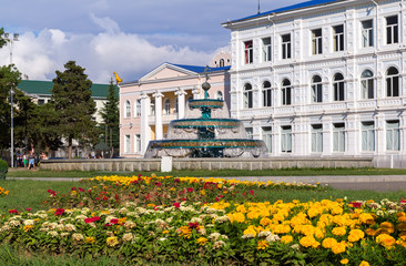 The fountain in front of the Batumi State University. It is 340 kilometres west of Tbilisi, second largest city in Georgia