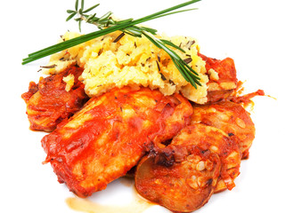 White fish with tomato sauce
