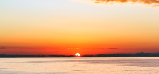 Beautiful purple sea sunset