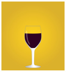 Minimalist Drinks List with Red Wine Golden Background EPS10