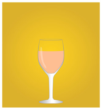 Minimalist Drinks List with Rose Wine Golden Background EPS10