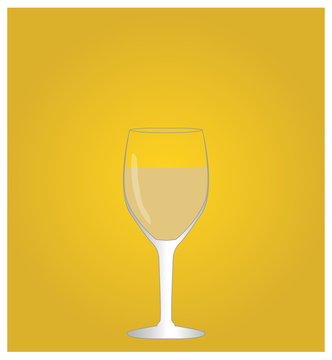 Minimalist Drinks List with White Wine Golden Background EPS10
