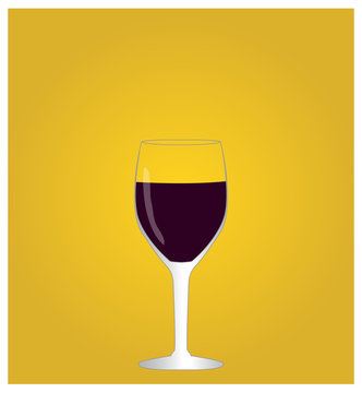 Minimalist Drinks List with Red Wine Golden Background EPS10