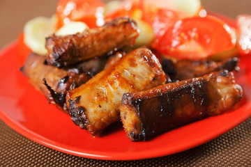 Baked pork ribs