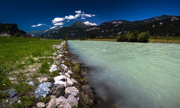 Swiss beauty, Aare river flowing from Grimselsee glacier water