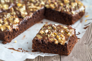 Chocolate pie with nuts