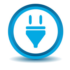 Plug icon, blue, 3D