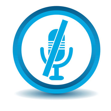 Muted microphone icon, blue, 3D
