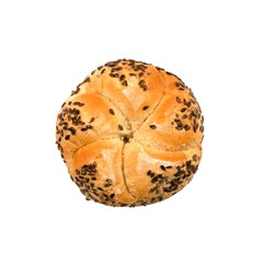 one bun with seeds without shadows