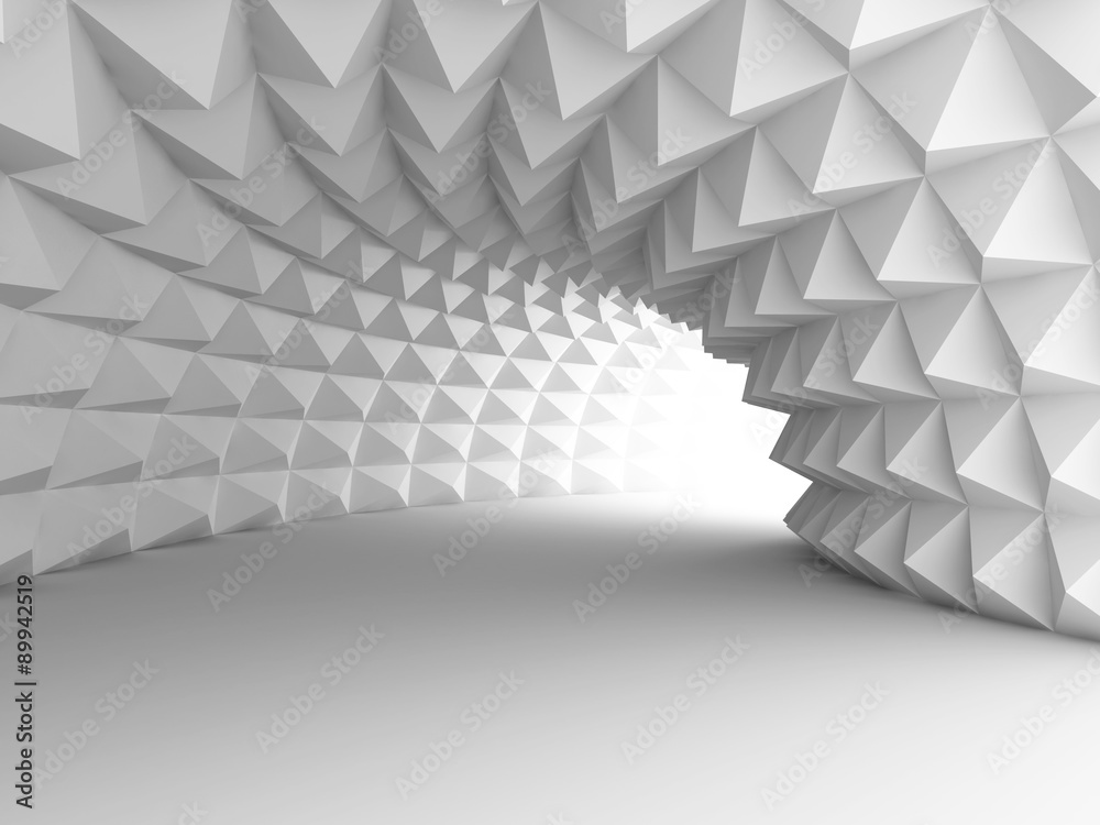Wall mural abstract architecture tunnel with light background