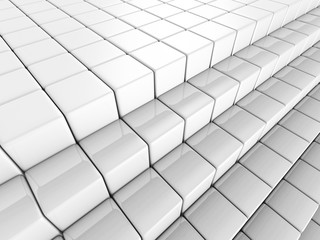 White Abstract Cube Blocks Background