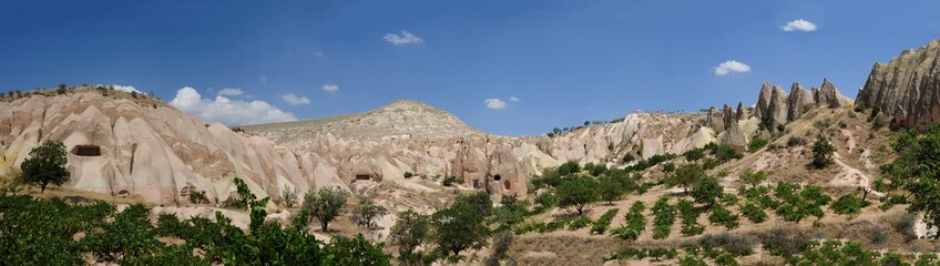 Fototapeta premium Red Valley and Rose Valley Cave City Valley Panorama in Cappadocia Turkey