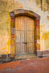 Oldest door in historic old town in Panama city