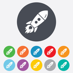 Start up icon. Startup business rocket sign.