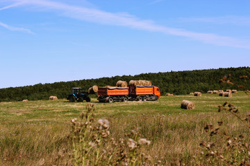 field truck tractor harvesting