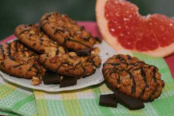 cookies with nuts and chocolate
