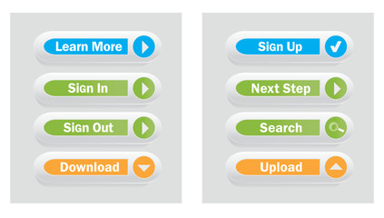Fototapeta premium Web interface vector buttons set.