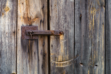 old iron bolt wooden doors