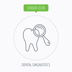 Dental diagnostic icon. Tooth hygiene sign.