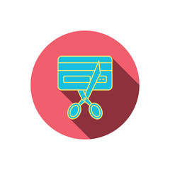 Expired credit card icon. Shopping sign.