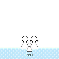 Family icon. Male, female and child sign.