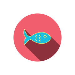 Fish icon. Seafood sign. Vegetarian food symbol.