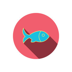 Fish icon. Seafood sign. Vegetarian food symbol.