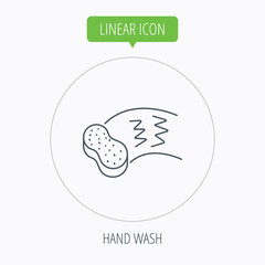 Hand wash icon. Cleaning sponge sign.