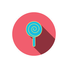 Lollipop icon. Lolly pop candy sign.