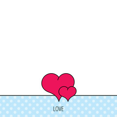 Love heart icon. Couple romantic sign.