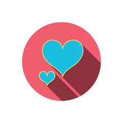 Love hearts icon. Lovers sign.