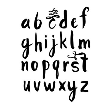 Vector illustration with hand drawn alphabet.