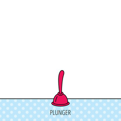 Plunger icon. Toilet cleaning tool sign.