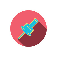 Pushpin icon. Pin tool sign.